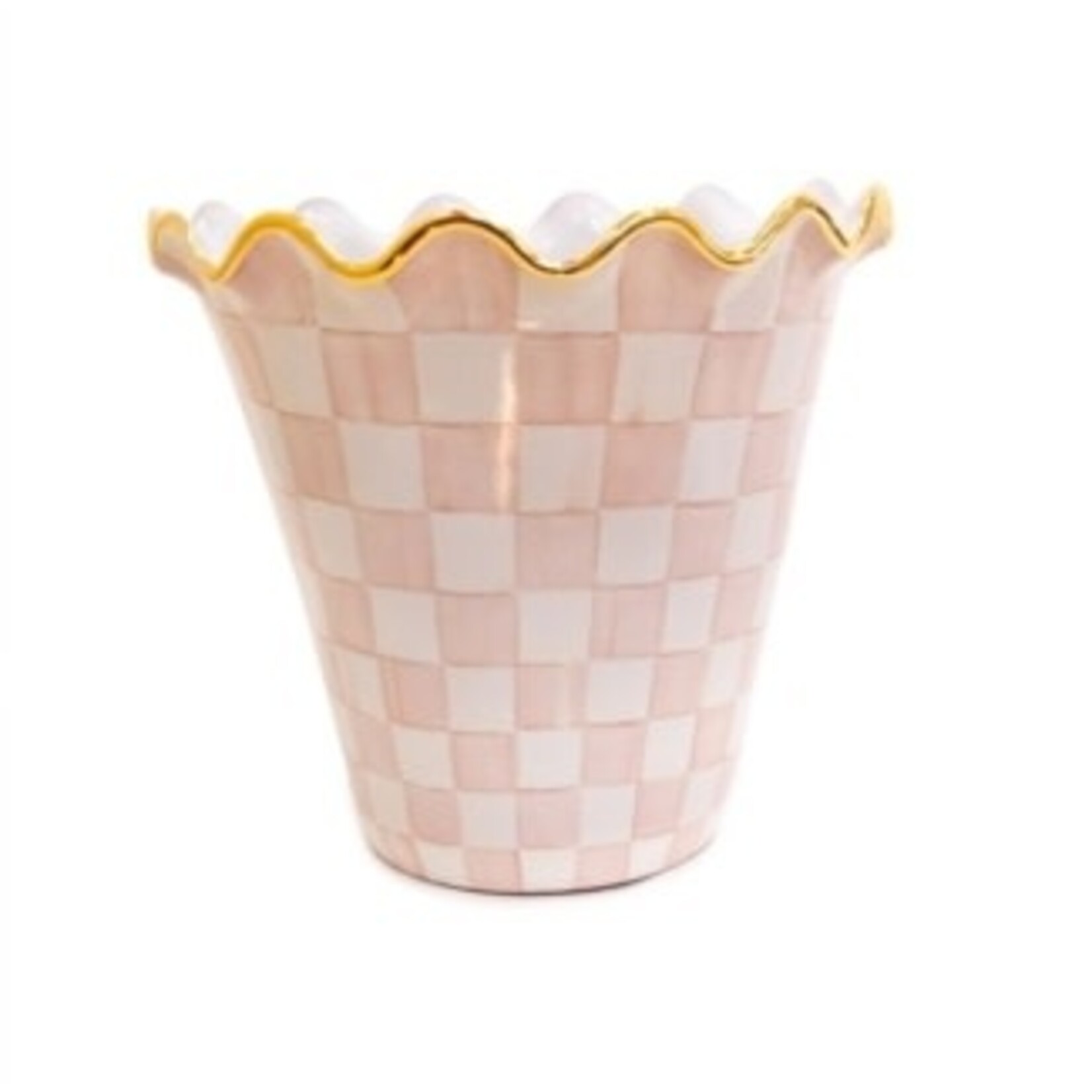 MacKenzie-Childs rosy check ceramic jumbo garden pot