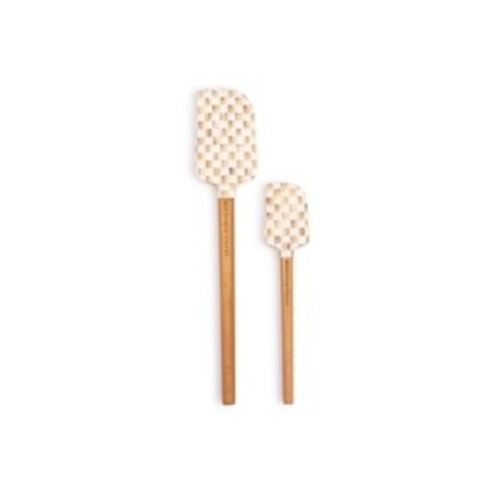 MacKenzie-Childs mocha check spatulas, set of 2