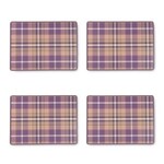 MacKenzie-Childs lavender tartan cork back placemats, set of 4