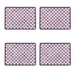 MacKenzie-Childs violet check cork back placemats, set of 4
