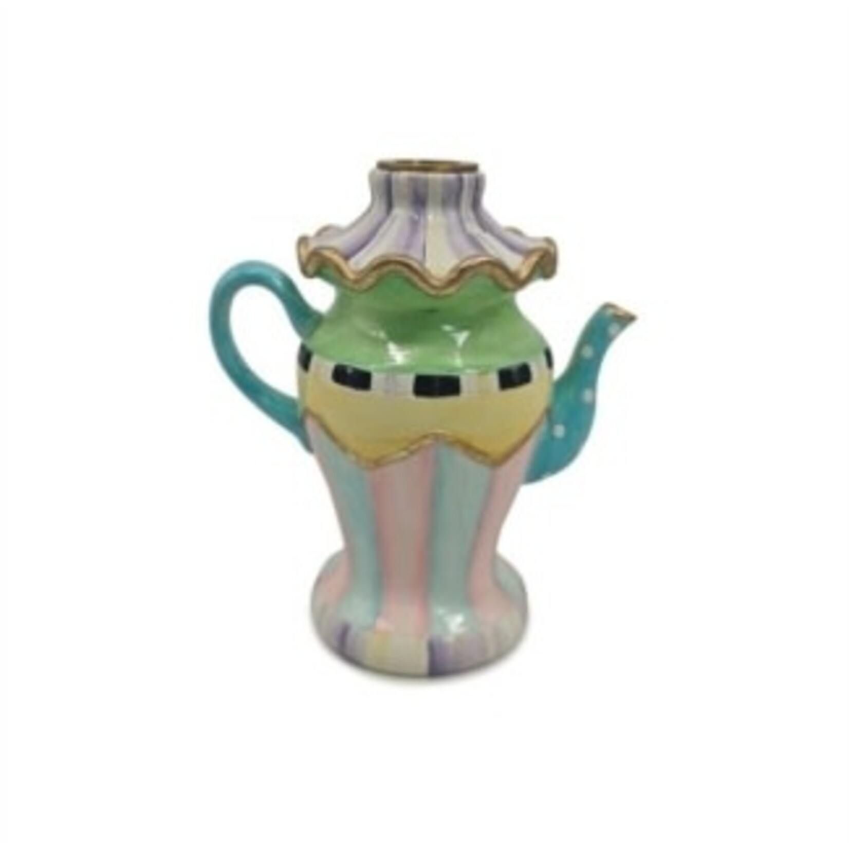 MacKenzie-Childs violet teapot candle holder