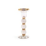 MacKenzie-Childs sterling check large glass candlestick