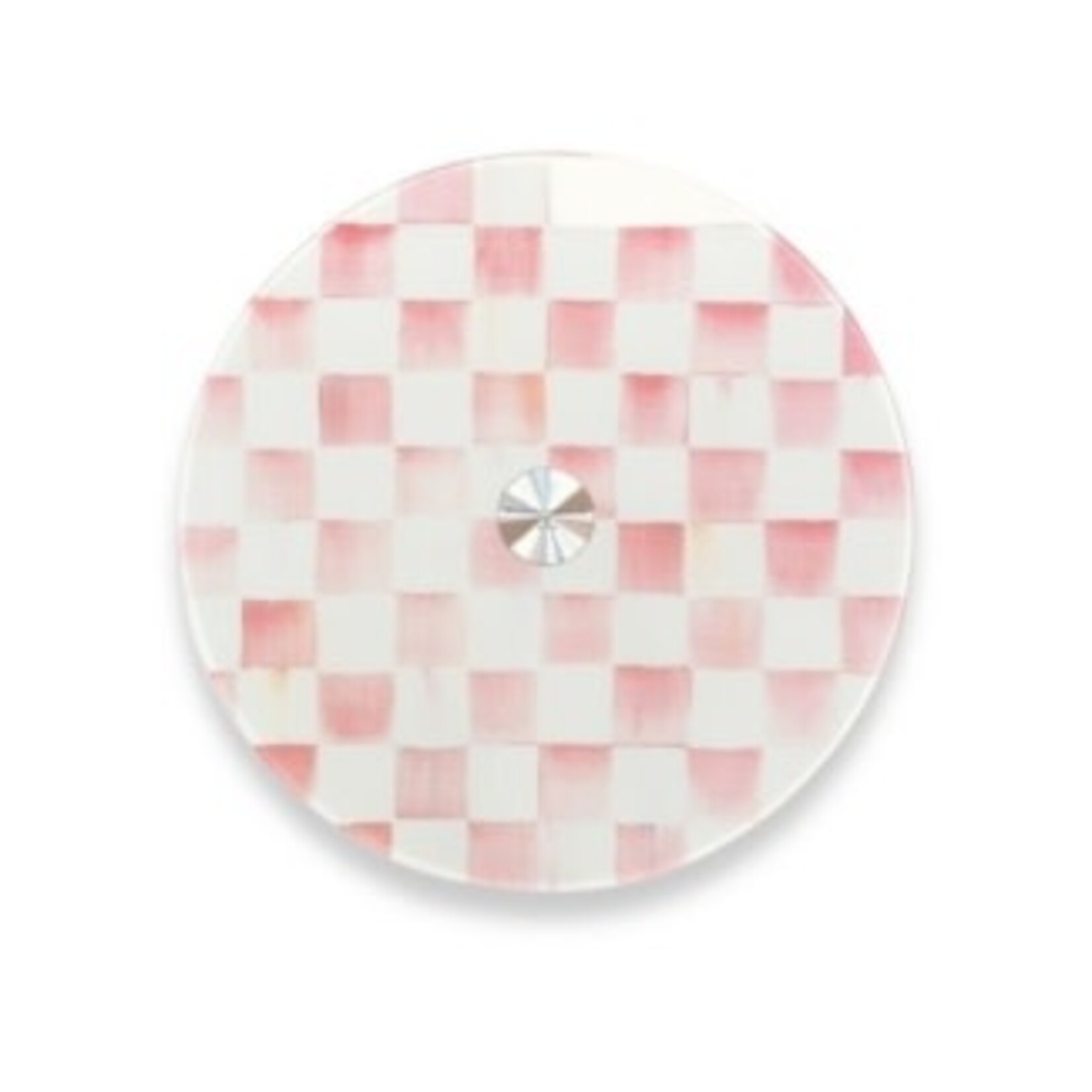 MacKenzie-Childs rosy check glass lazy susan