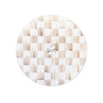 MacKenzie-Childs mocha check glass lazy susan