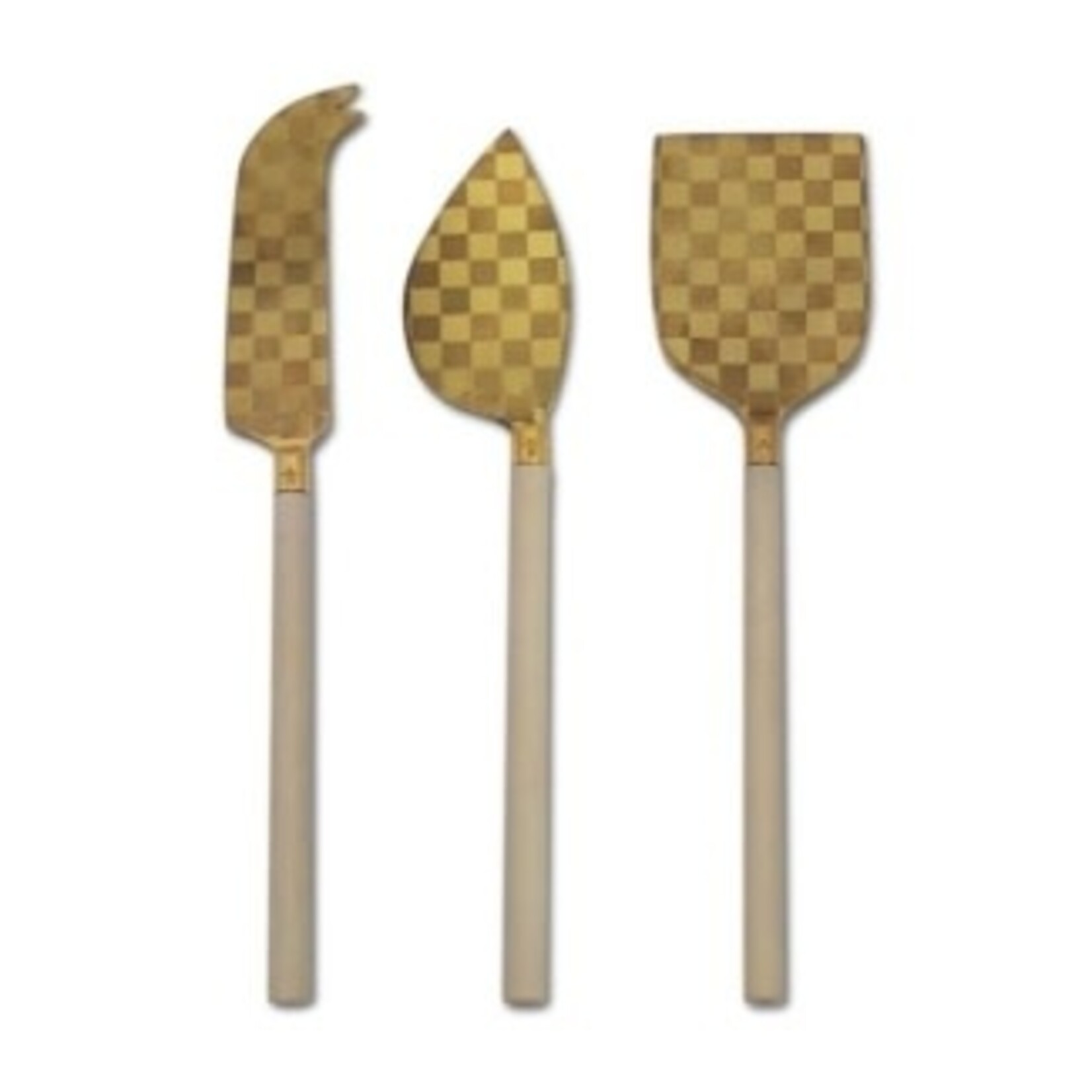 MacKenzie-Childs mocha cheese knife set