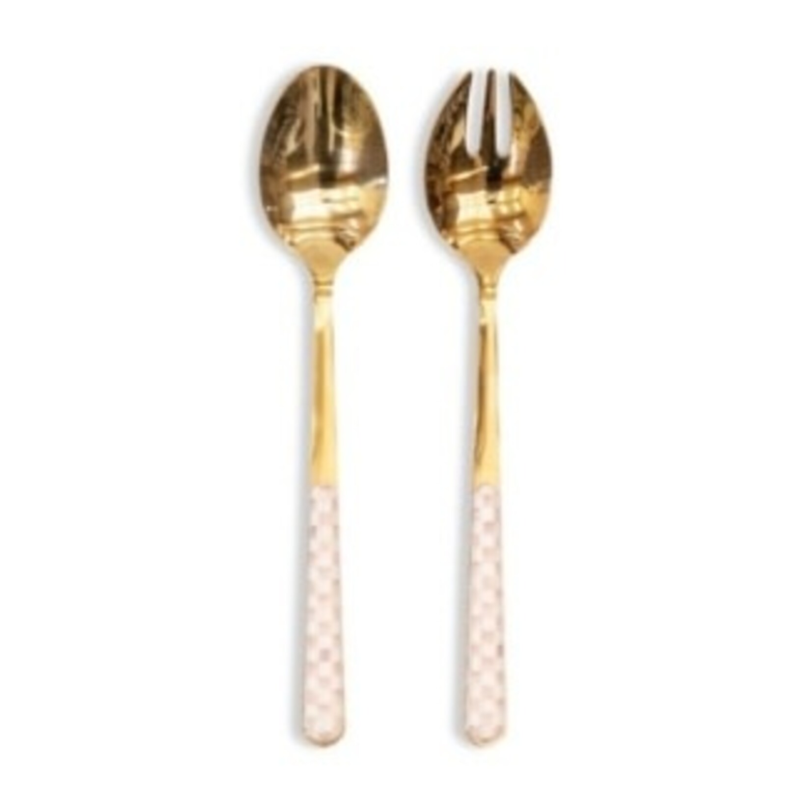 MacKenzie-Childs rosy check bistro salad serving set