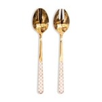MacKenzie-Childs mocha check bistro salad serving set