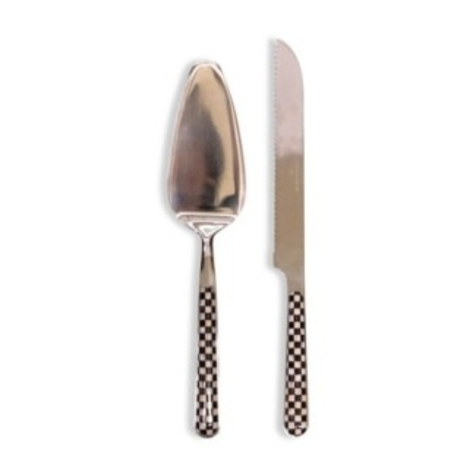 MacKenzie-Childs courtly check bistro cake serving set