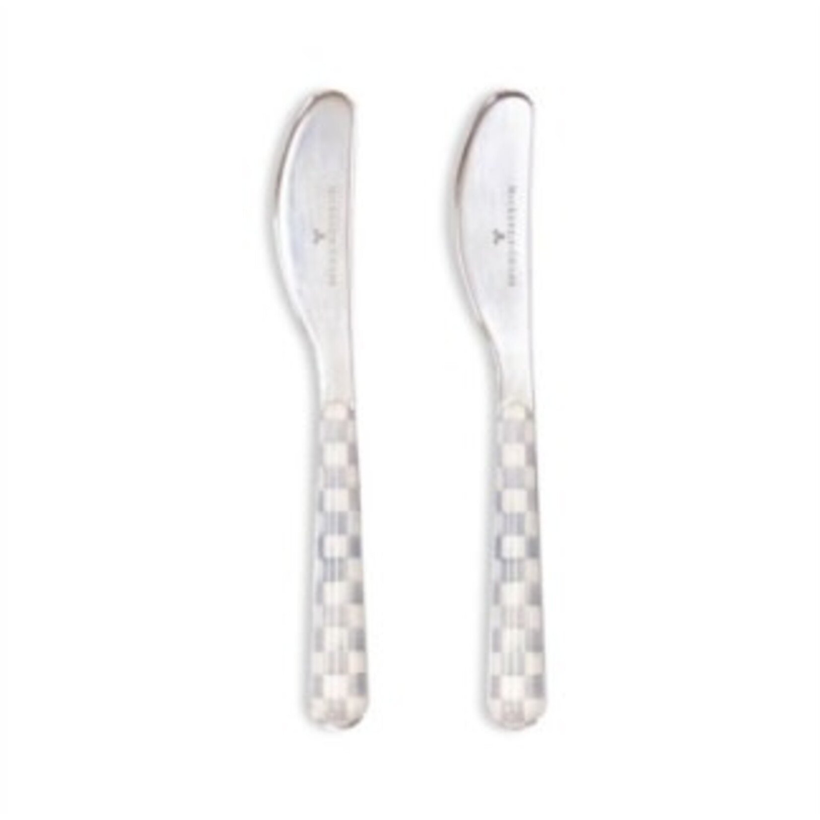 MacKenzie-Childs sterling check bistro spreaders, set of 2
