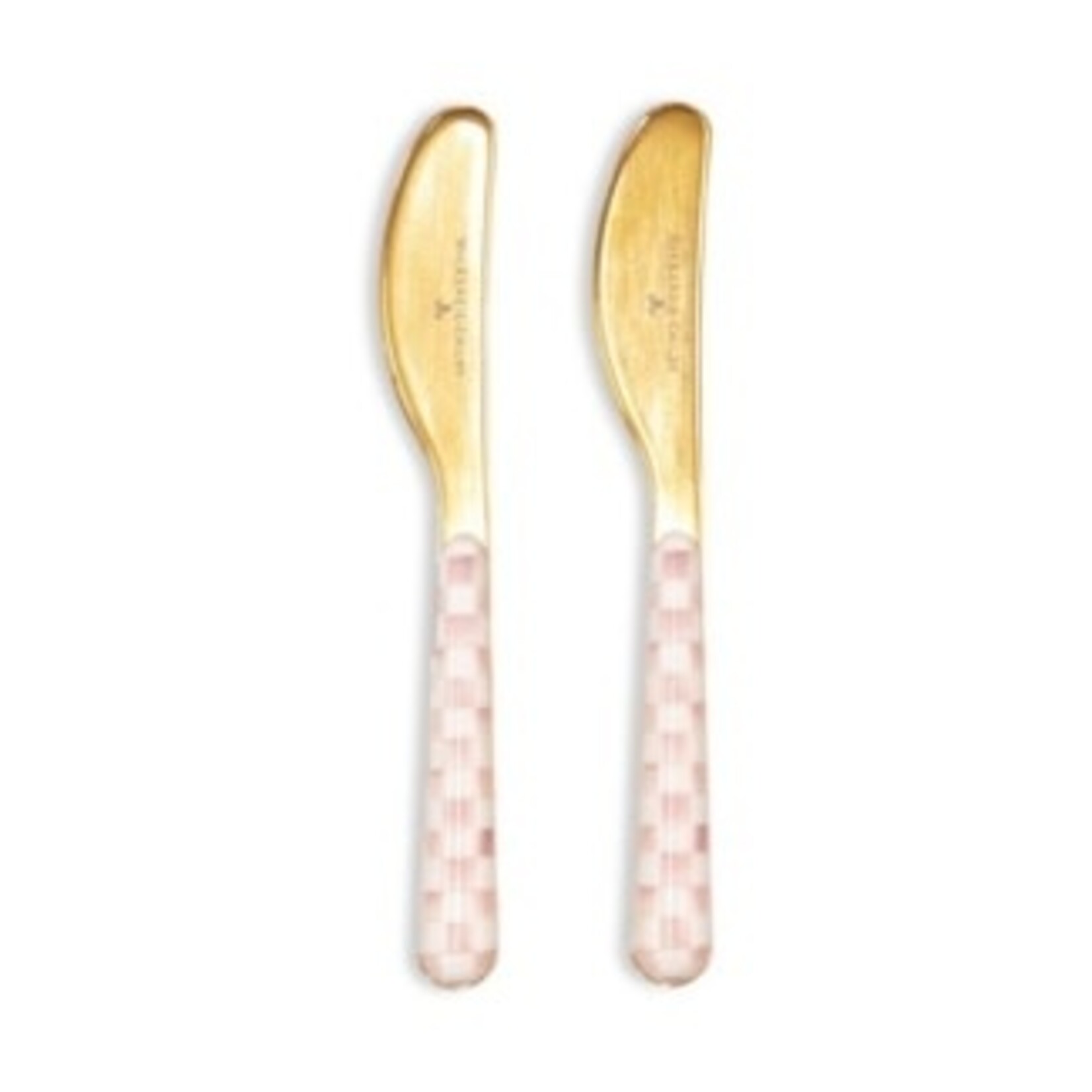 MacKenzie-Childs rosy check bistro spreaders, set of 2