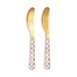 MacKenzie-Childs mocha check bistro spreaders, set of 2