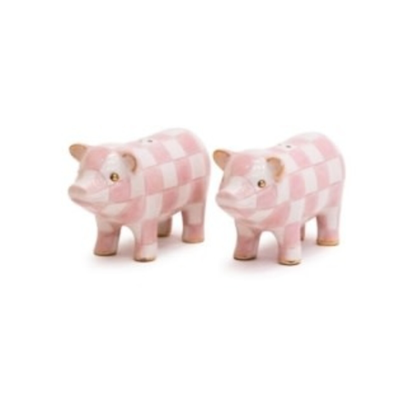 MacKenzie-Childs rosy pig salt & pepper set