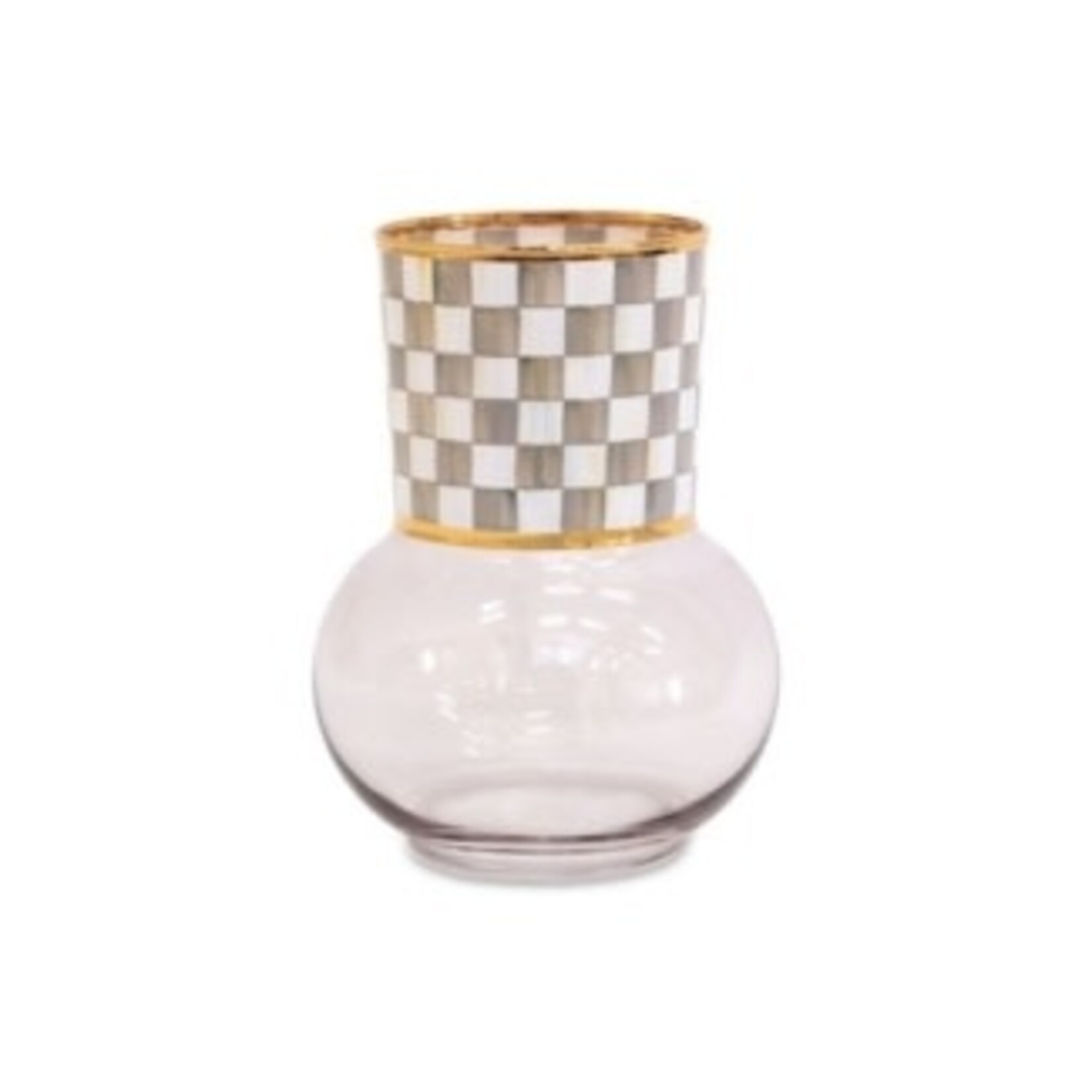 MacKenzie-Childs sterling check glass vase