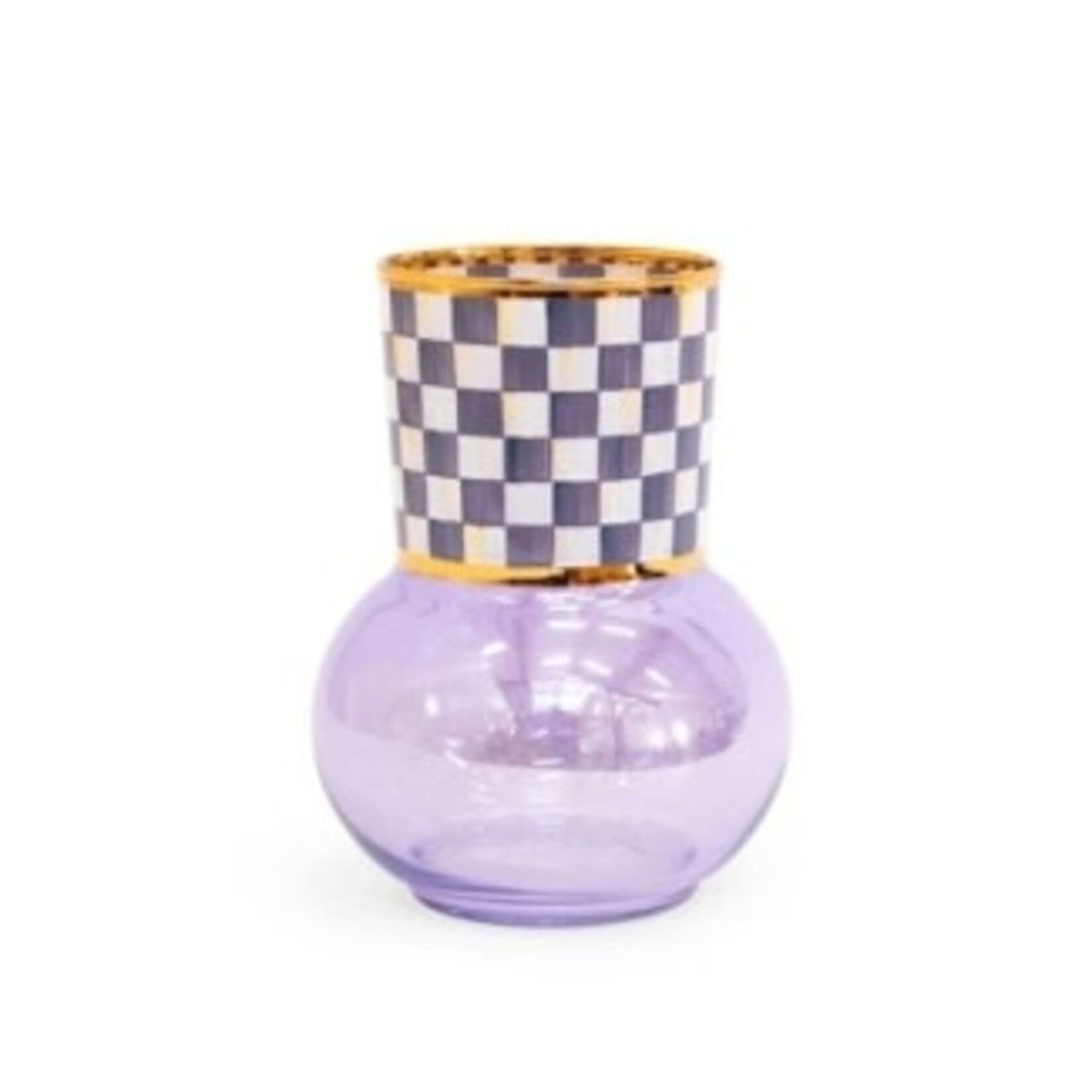 MacKenzie-Childs violet check glass vase