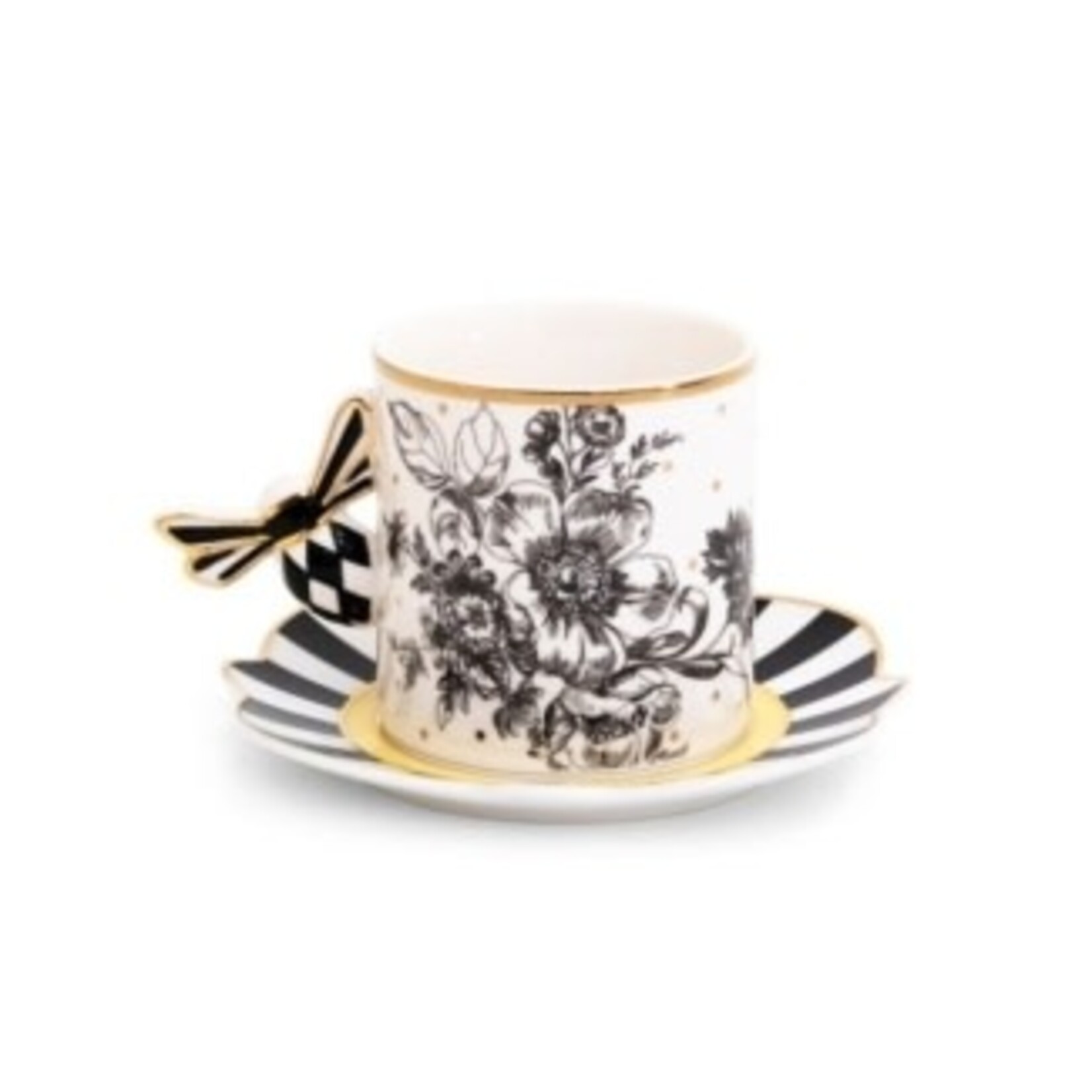 MacKenzie-Childs bee toile mug & saucer set