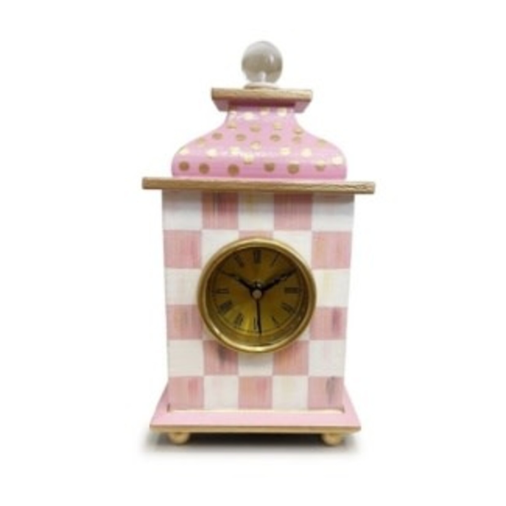 MacKenzie-Childs rosy check desk clock