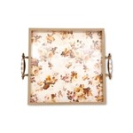 MacKenzie-Childs wild rose white serving tray