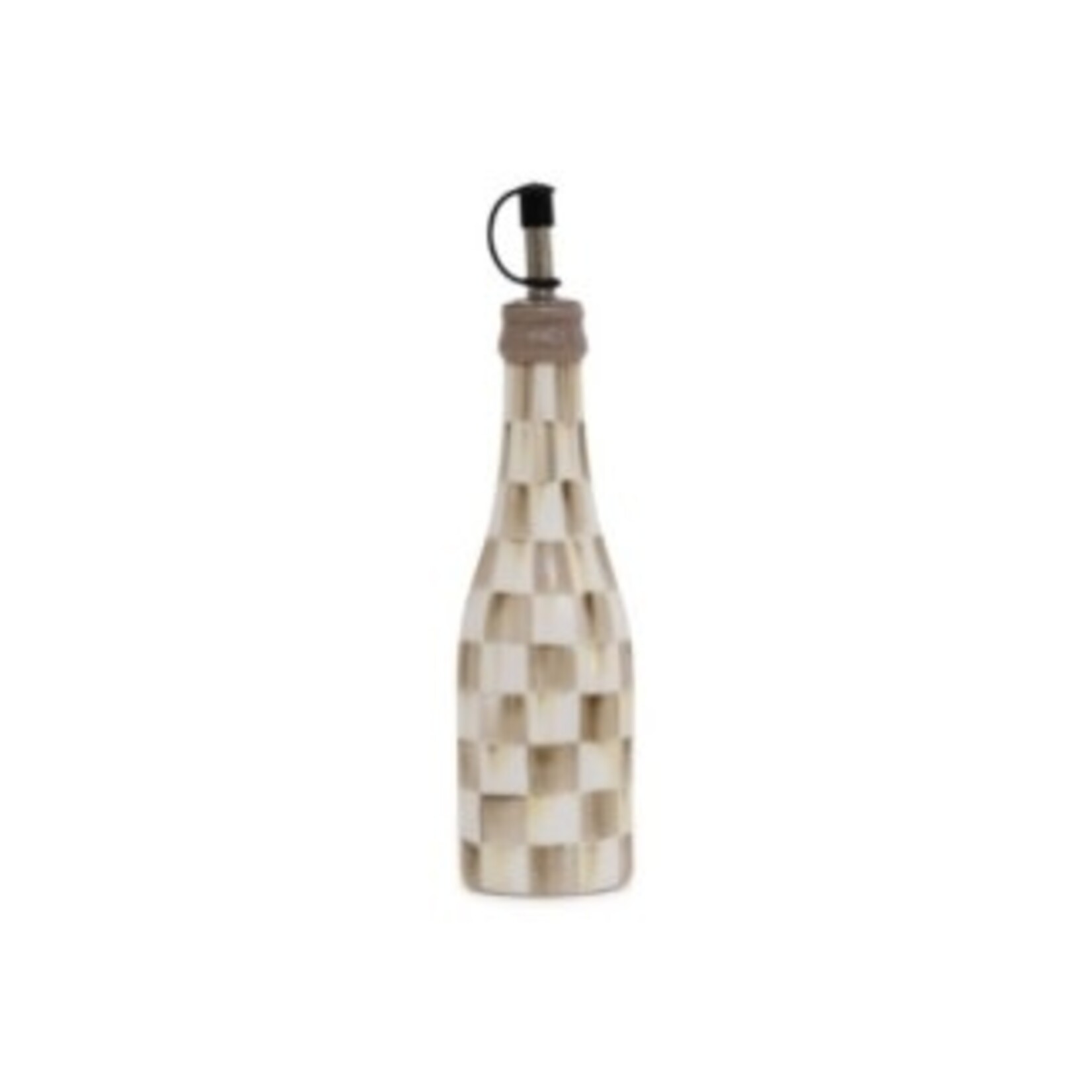MacKenzie-Childs mocha check farmhouse oil cruet