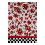 MacKenzie-Childs red poppies printed dish towel