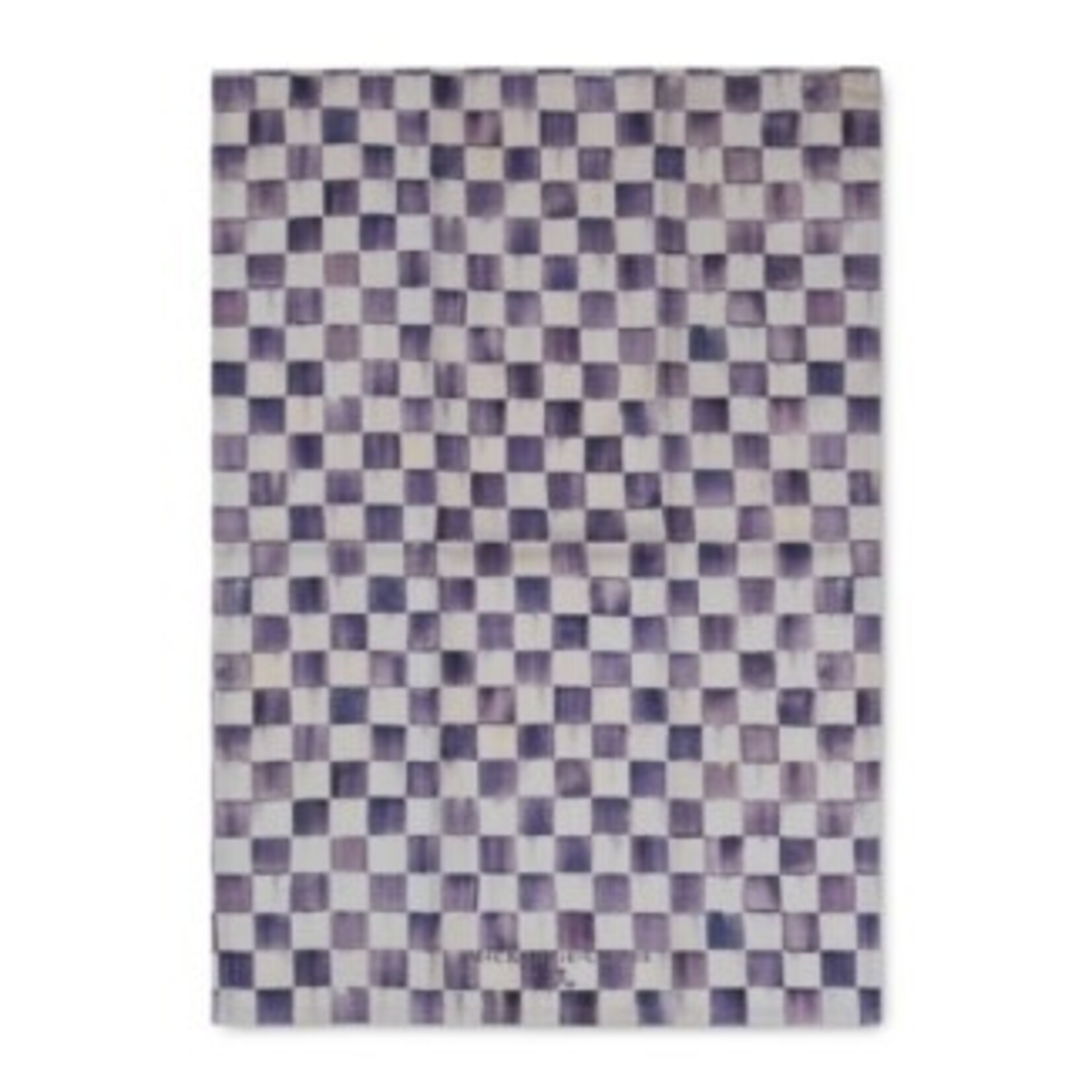 MacKenzie-Childs violet check printed dish towel