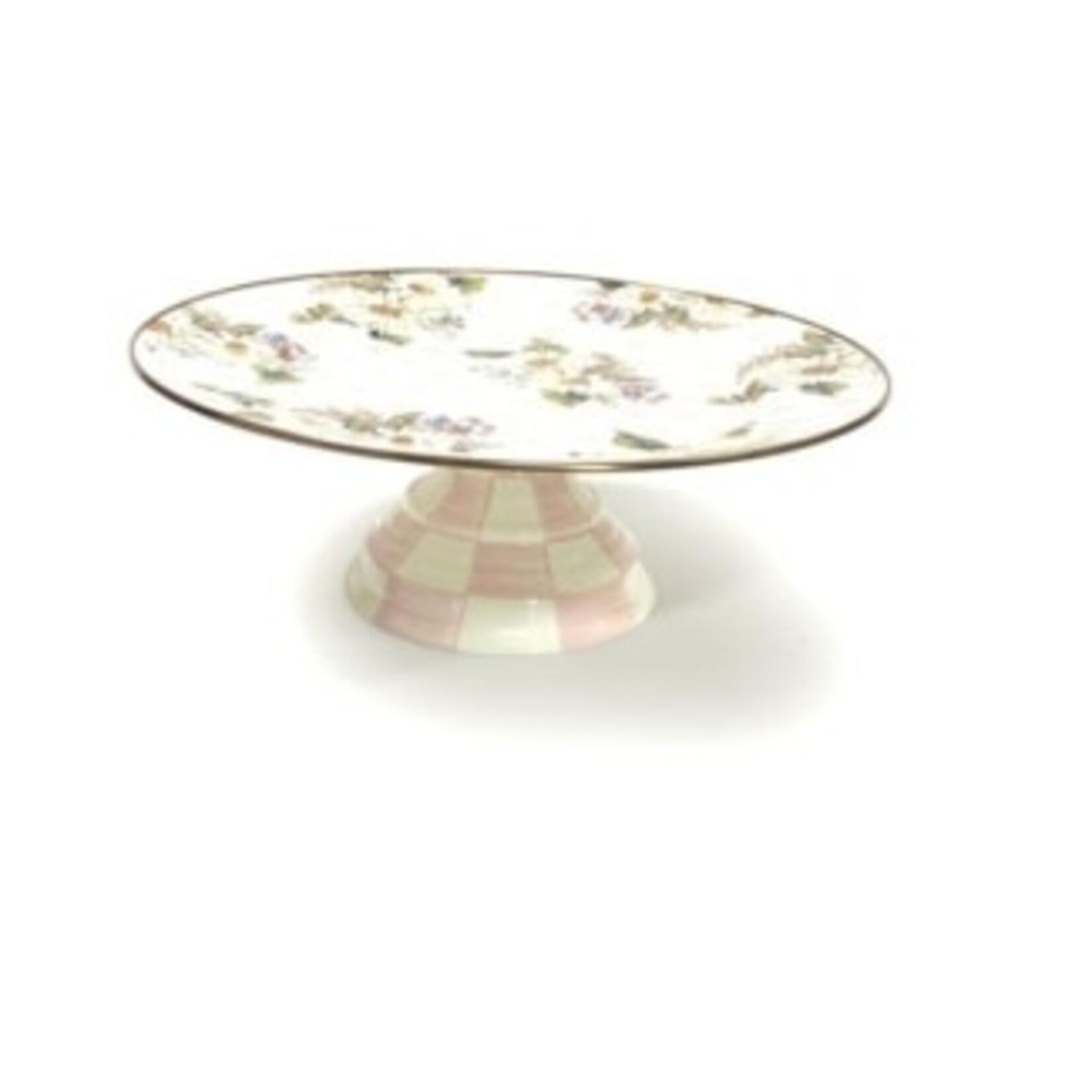 MacKenzie-Childs wildflowers pink large pedestal platter