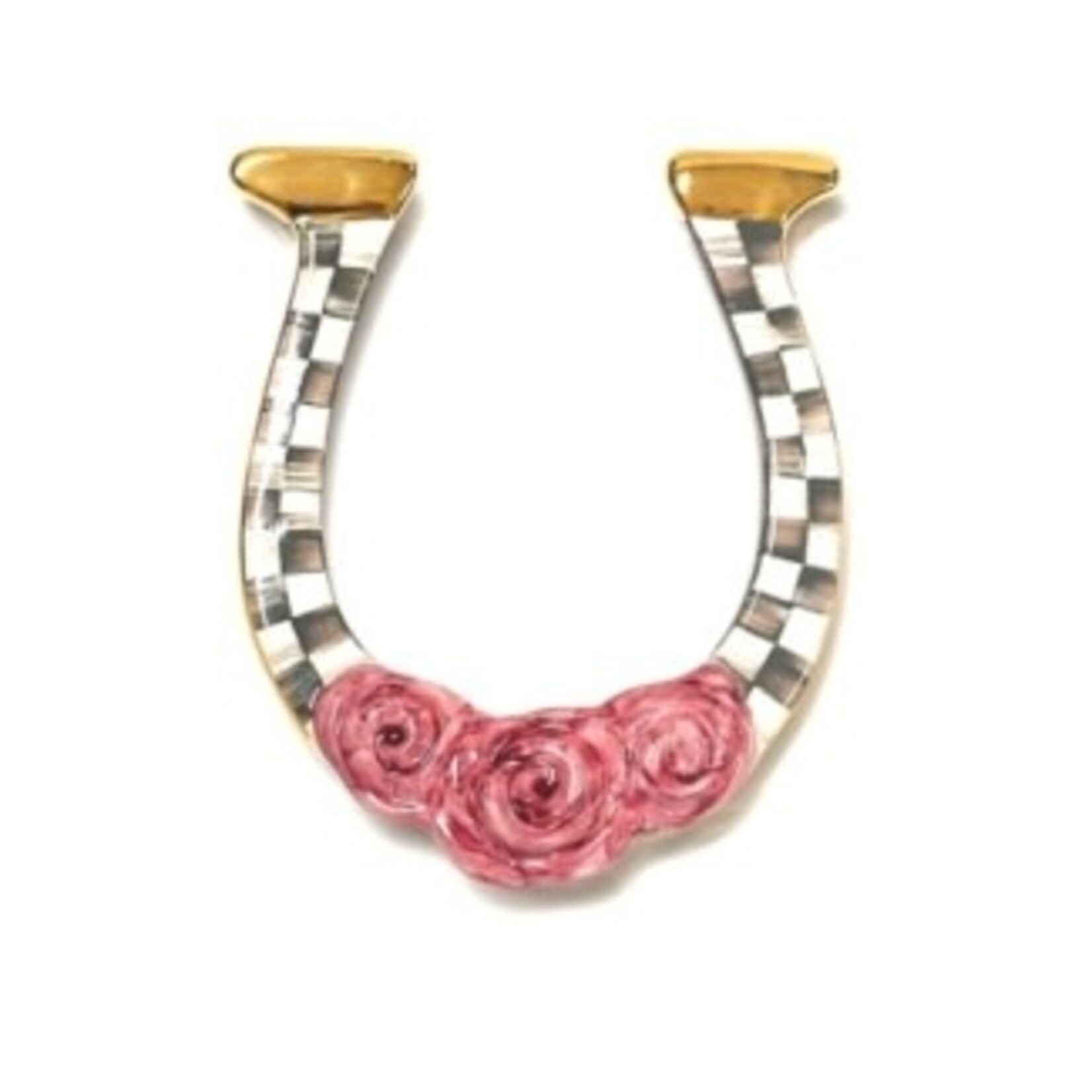MacKenzie-Childs mocha check horseshoe