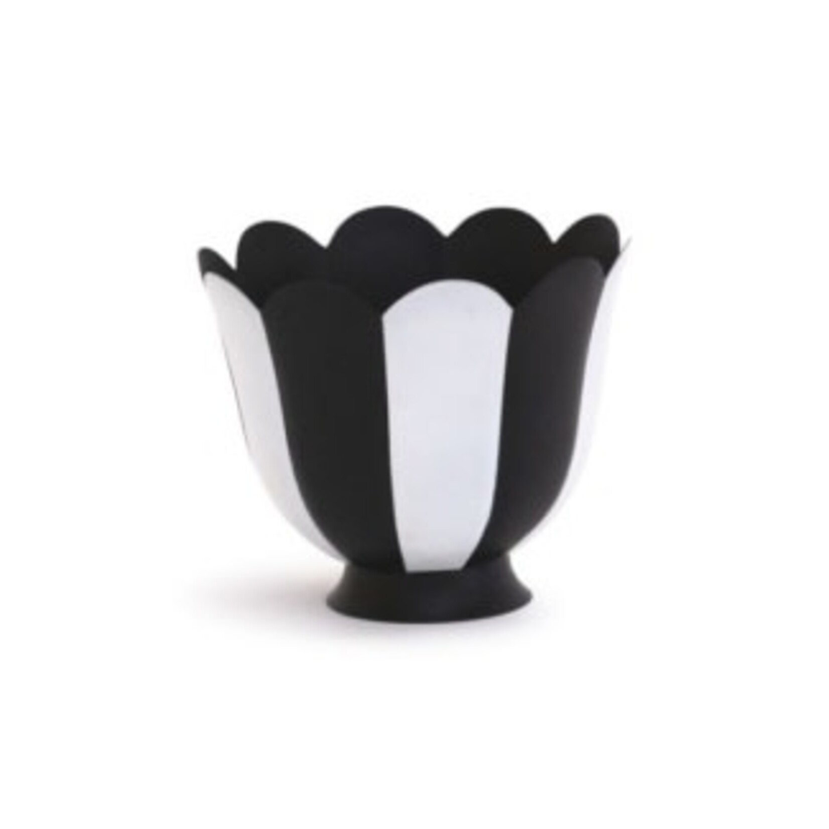 MacKenzie-Childs courtly stripe scalloped small flower pot