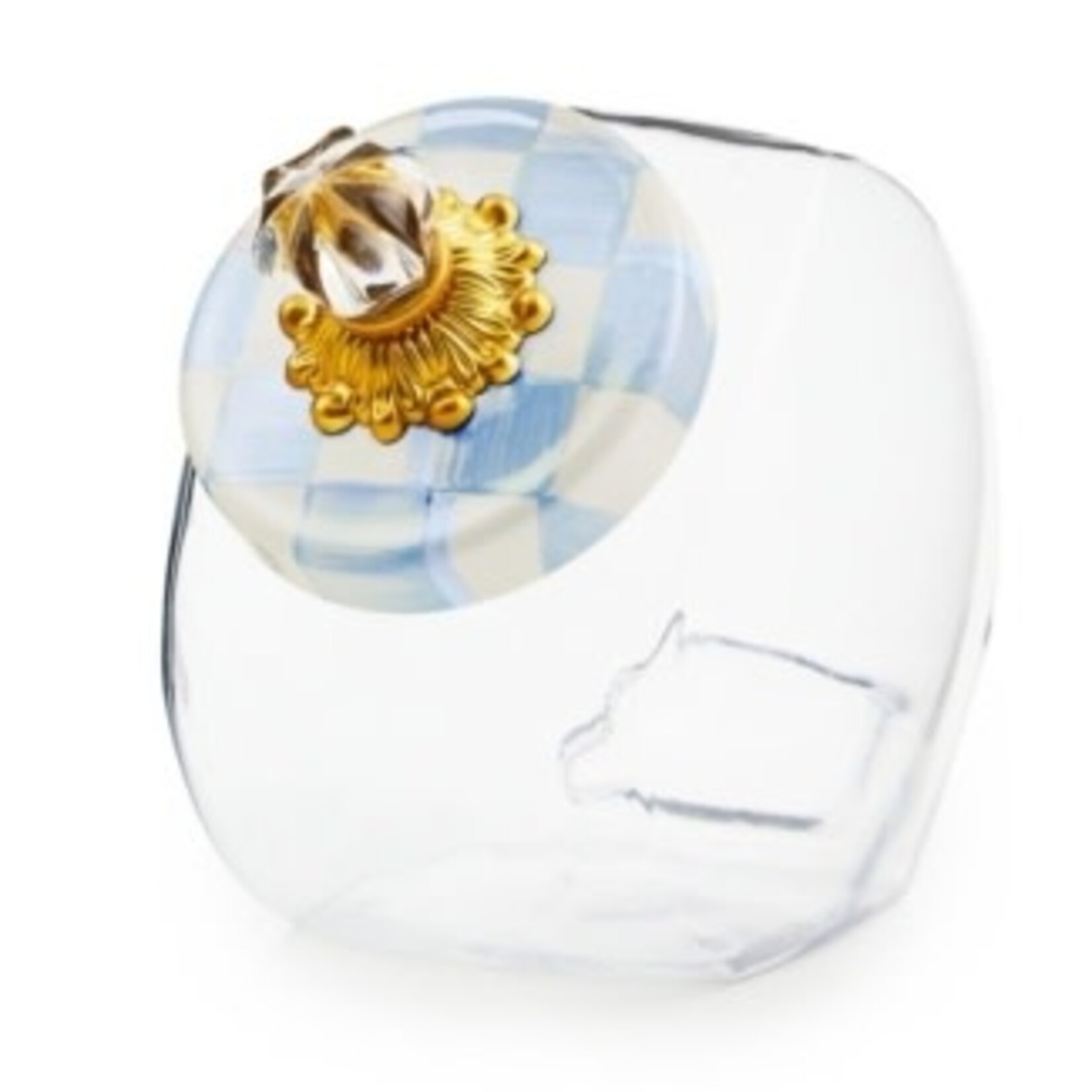 MacKenzie-Childs sweets jar with sky check lid