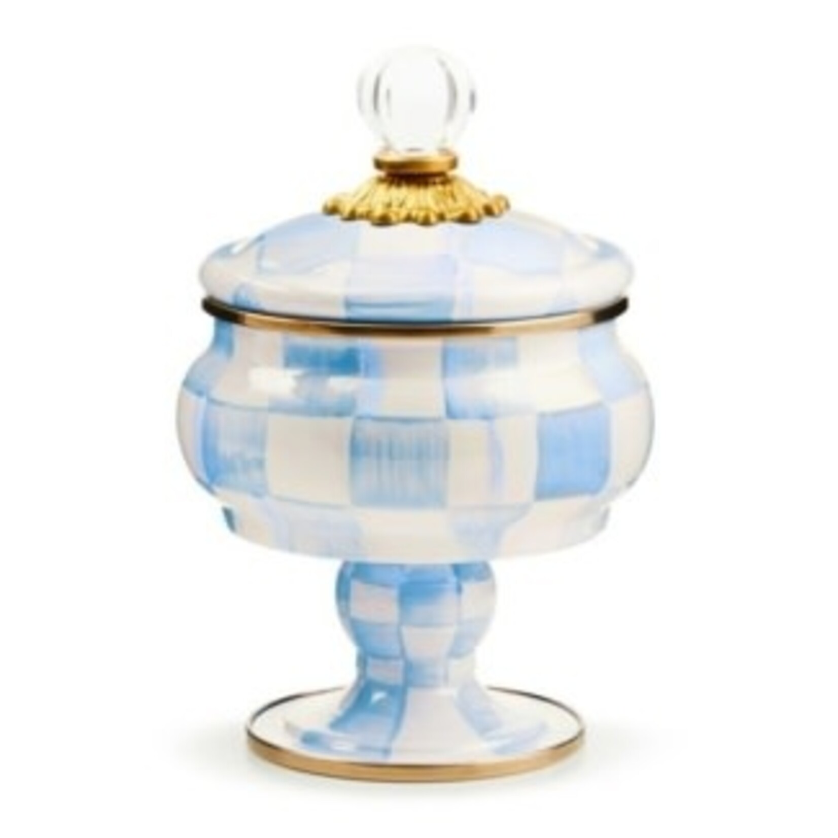 MacKenzie-Childs sky check curiosity pot