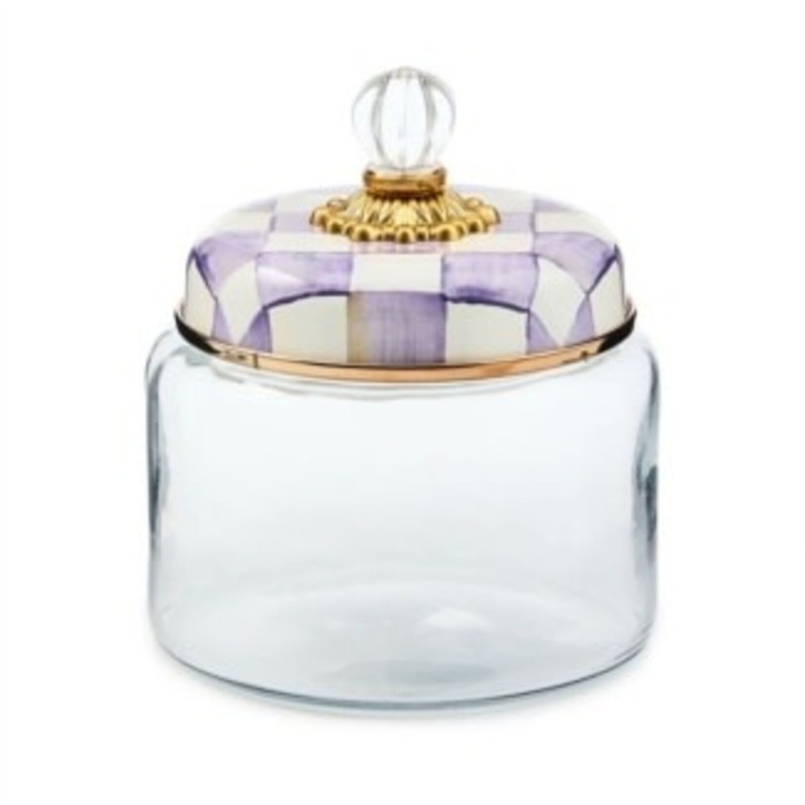 MacKenzie-Childs violet check small kitchen canister