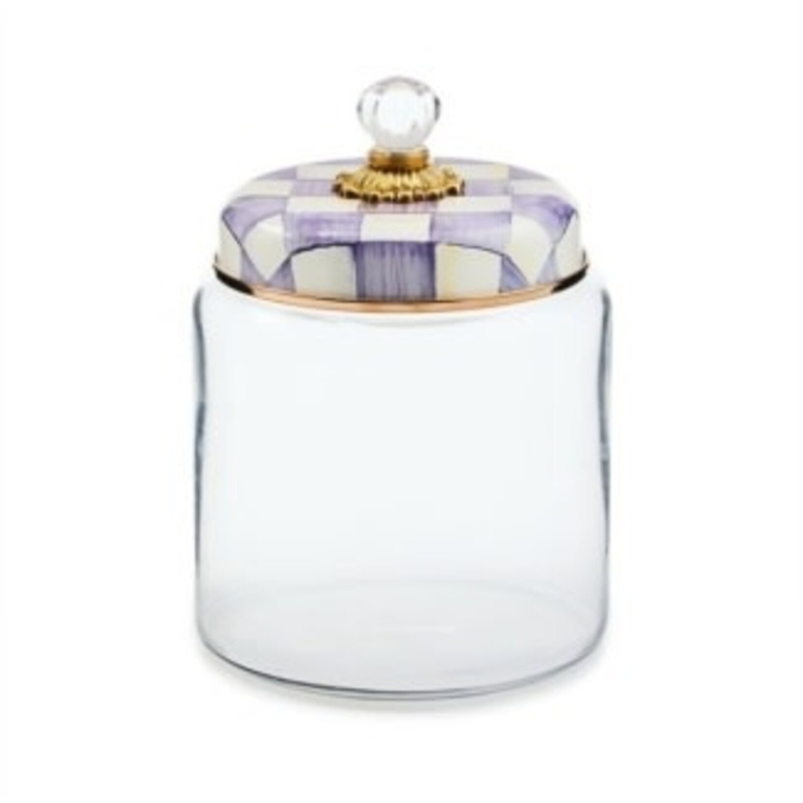 MacKenzie-Childs violet check large kitchen canister