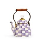 MacKenzie-Childs violet check 2 quart tea kettle