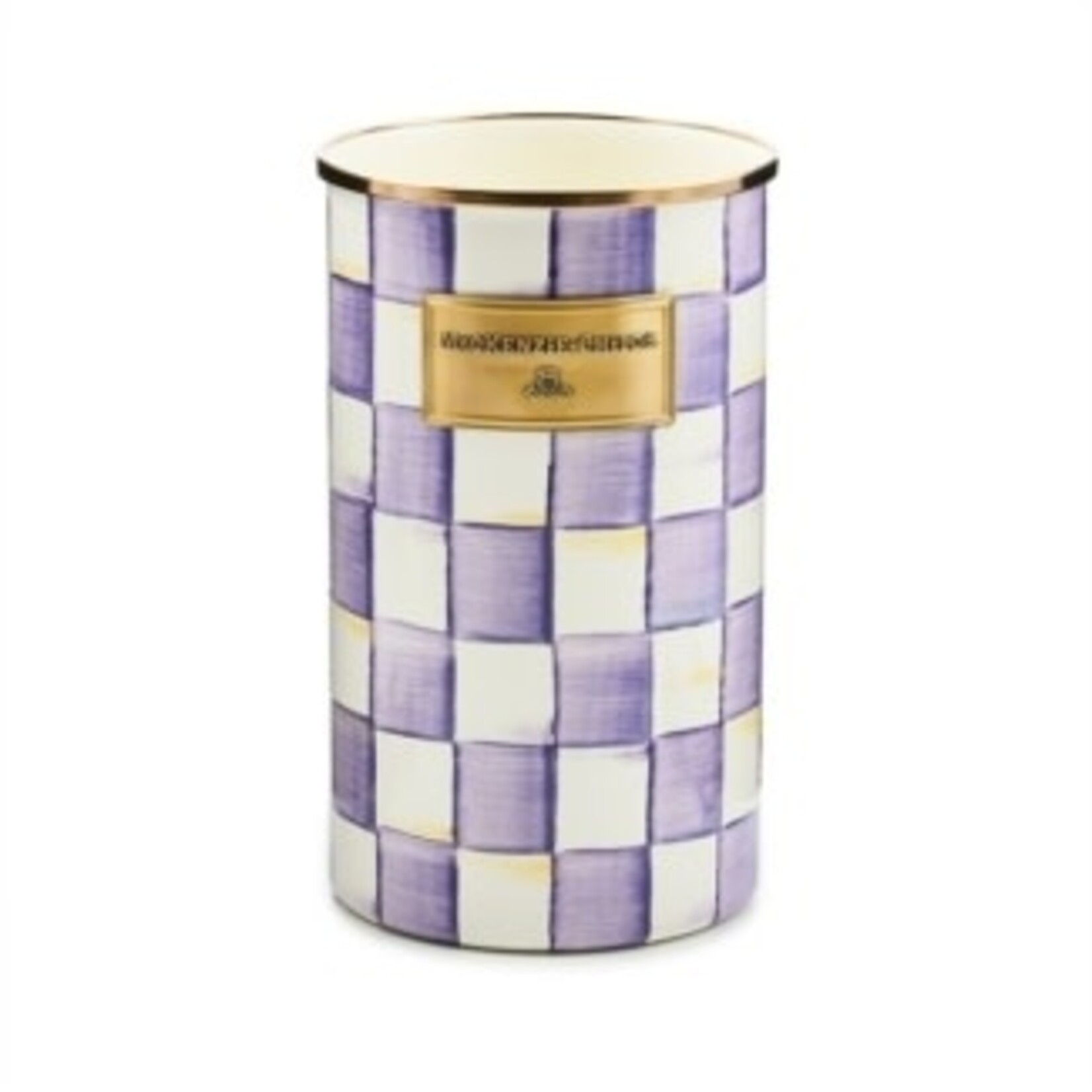 MacKenzie-Childs violet check utensil holder