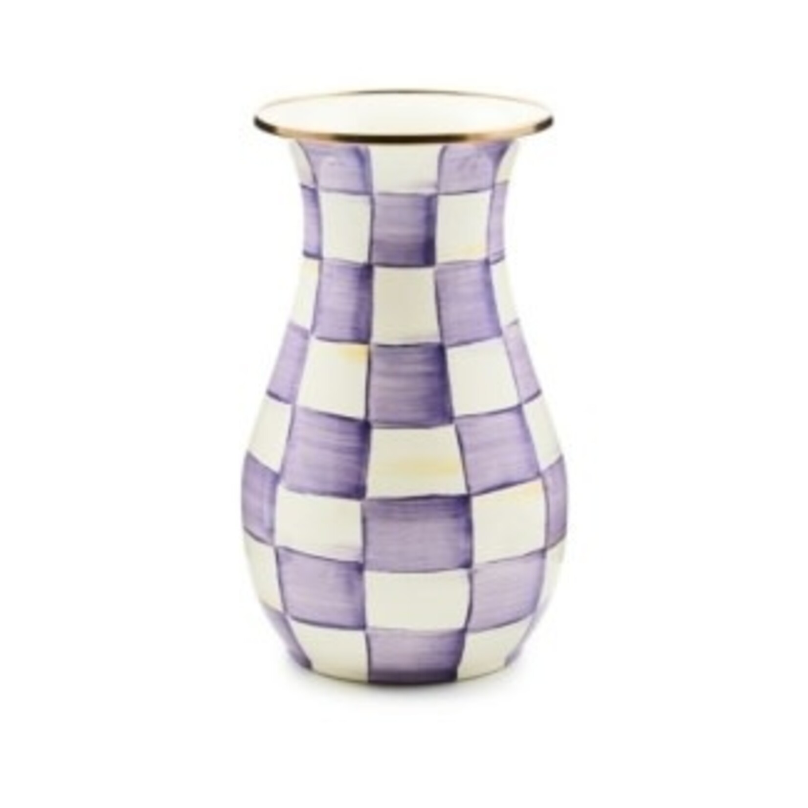 MacKenzie-Childs violet check tall vase
