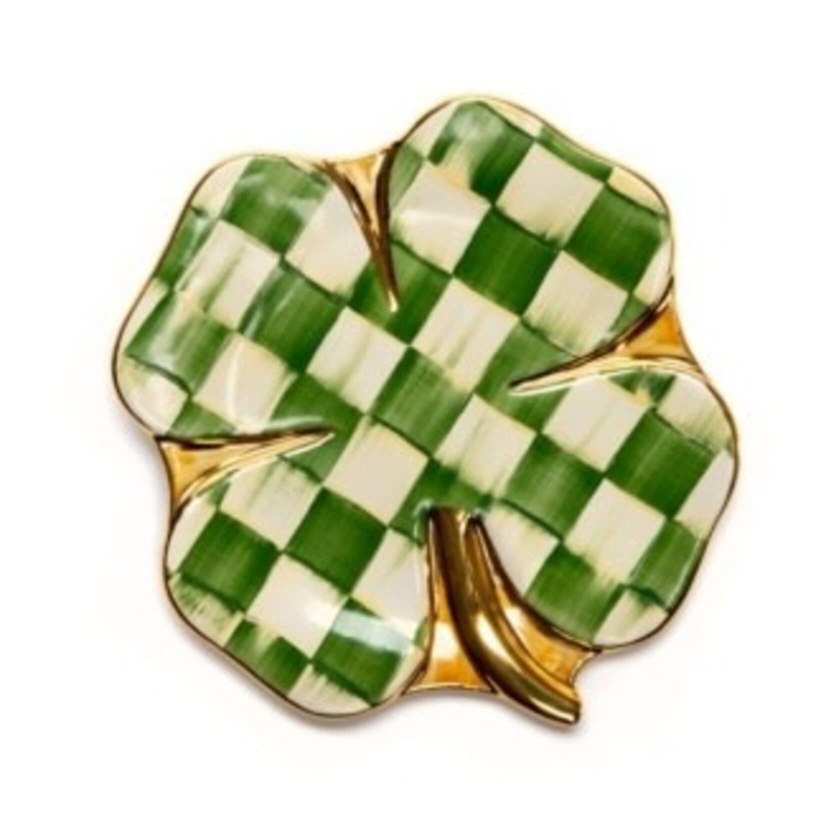 MacKenzie-Childs lucky check clover plate