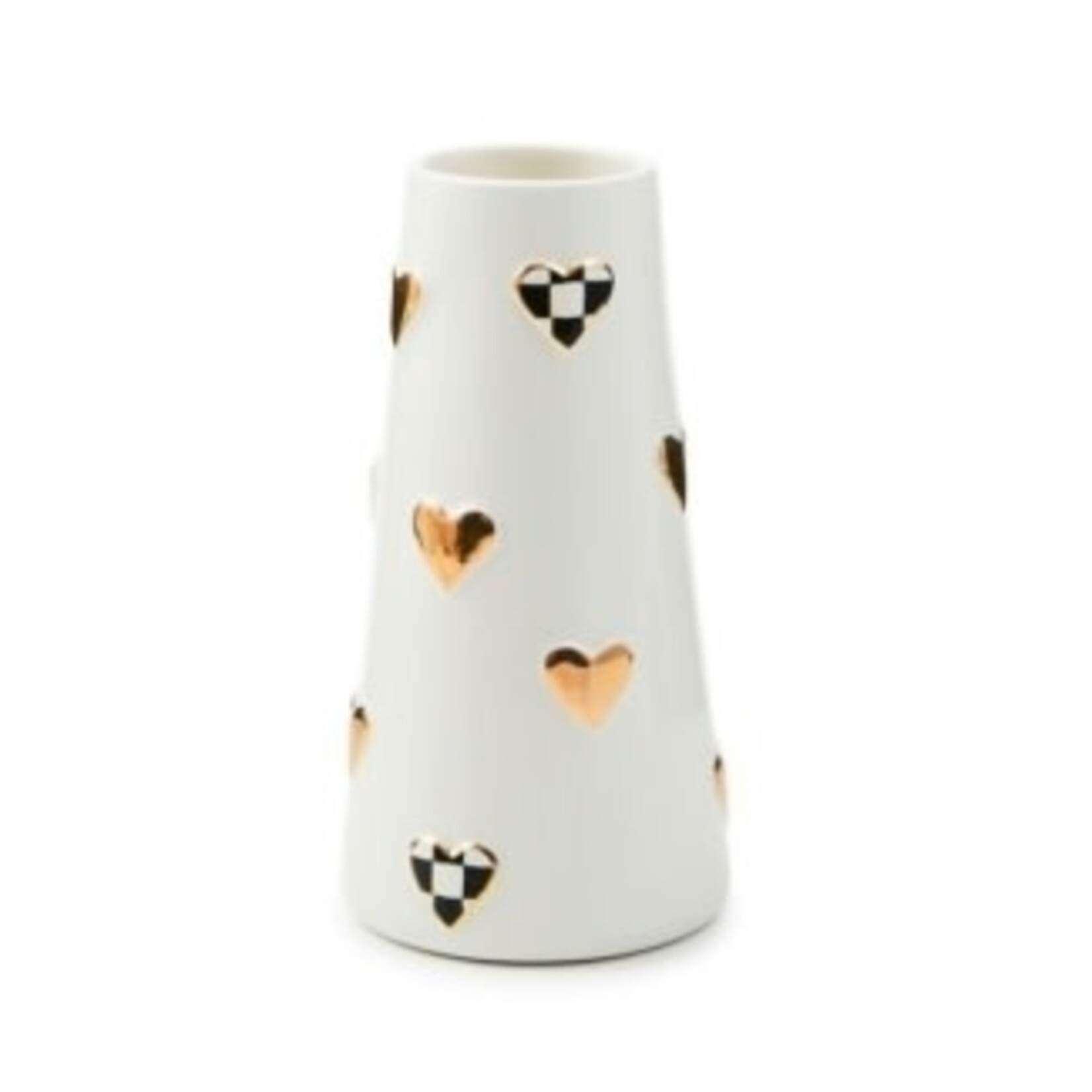 MacKenzie-Childs courtly check short heart vase