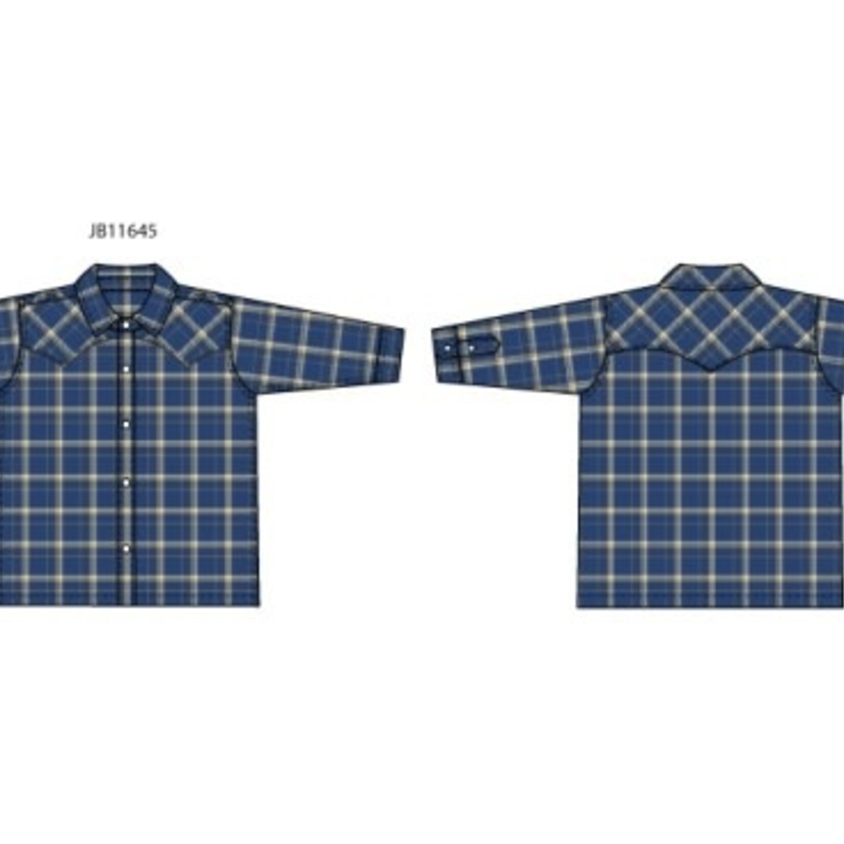 JANIE AND JACK W ES PLAID WESTERN BRUSHED TWILL LS SHIRT