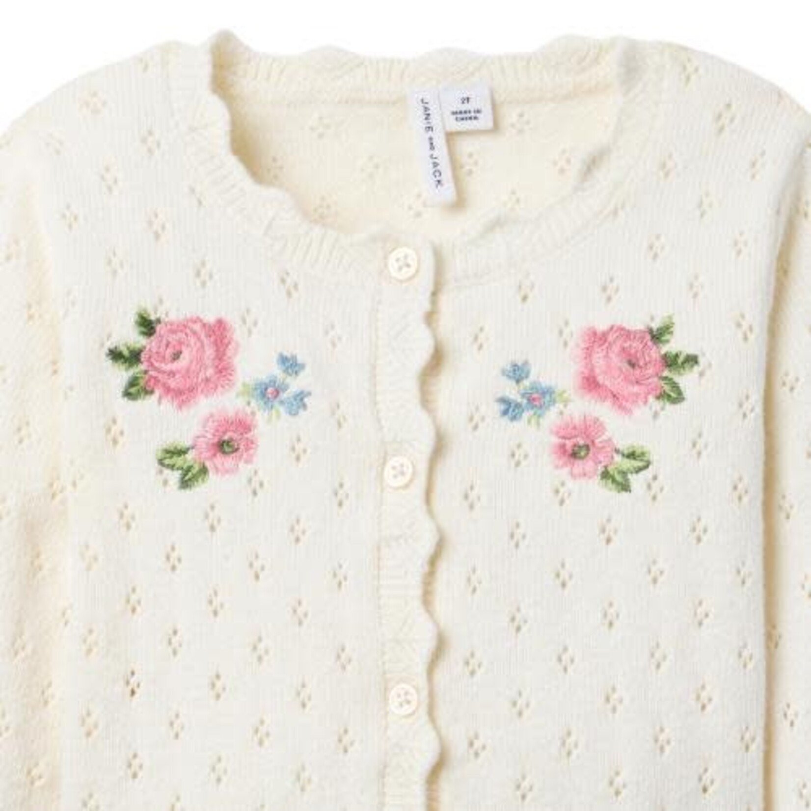 JANIE AND JACK S IVRY ROSE EMB PNTL CARDI F1A
