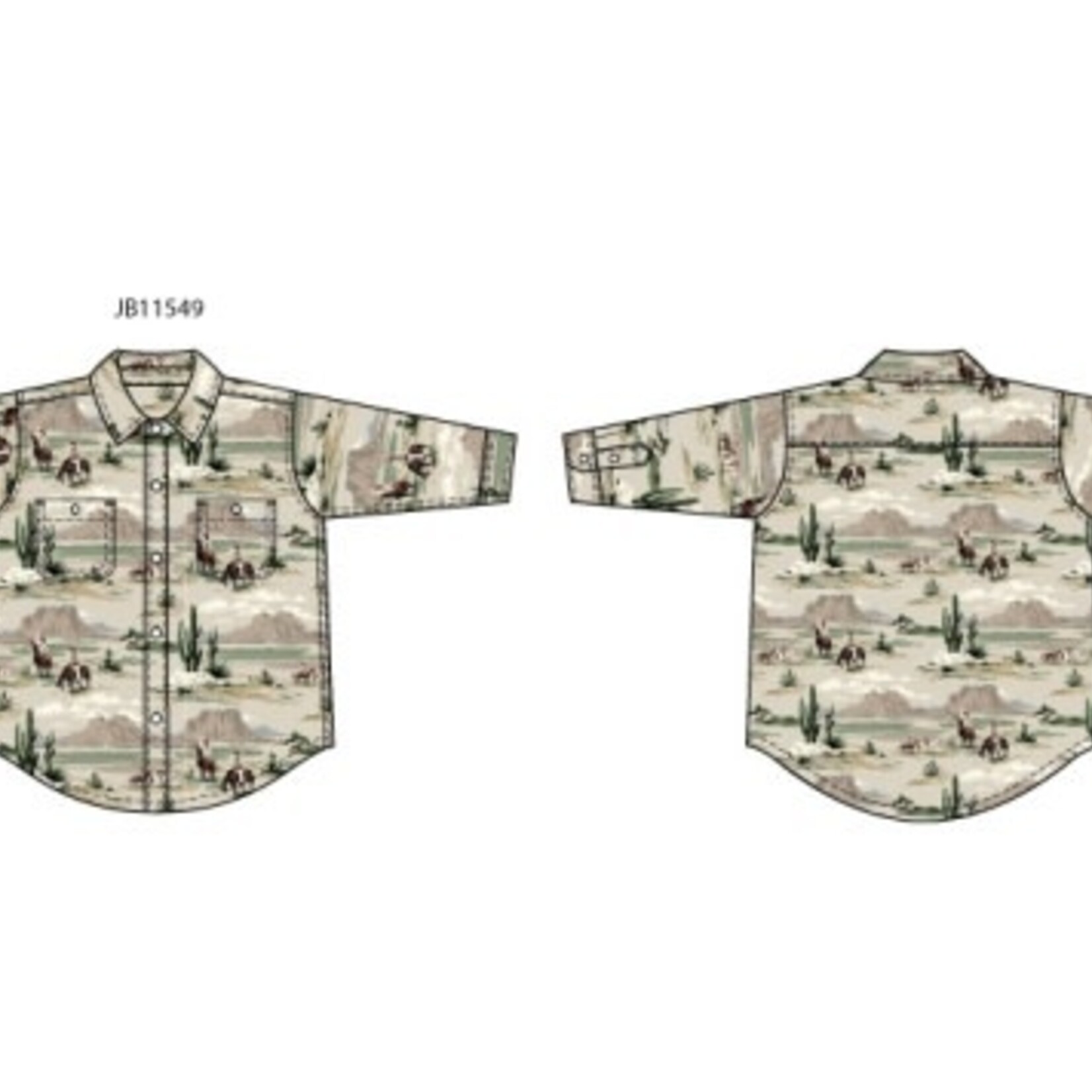 JANIE AND JACK W ES WESTERN SCENIC BRUSHED TWILL LS SHIRT