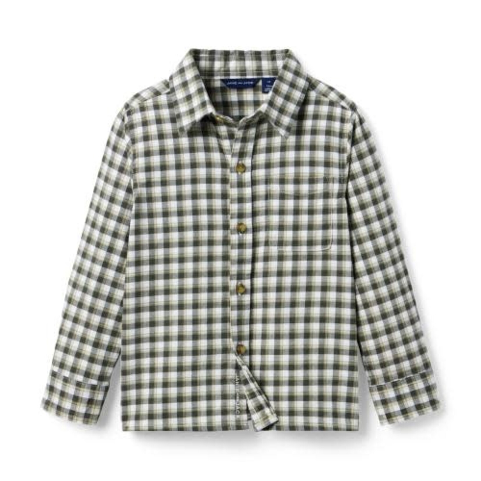 JANIE AND JACK W ES PLAID BRUSHED TWILL LS  SHIRT