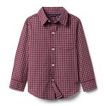 JANIE AND JACK W ES RED PLAID POPLIN LS SHIRT F1