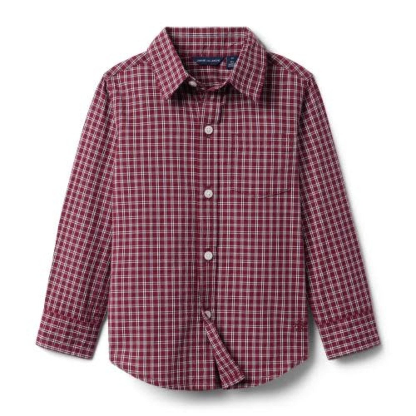 JANIE AND JACK W ES RED PLAID POPLIN LS SHIRT F1
