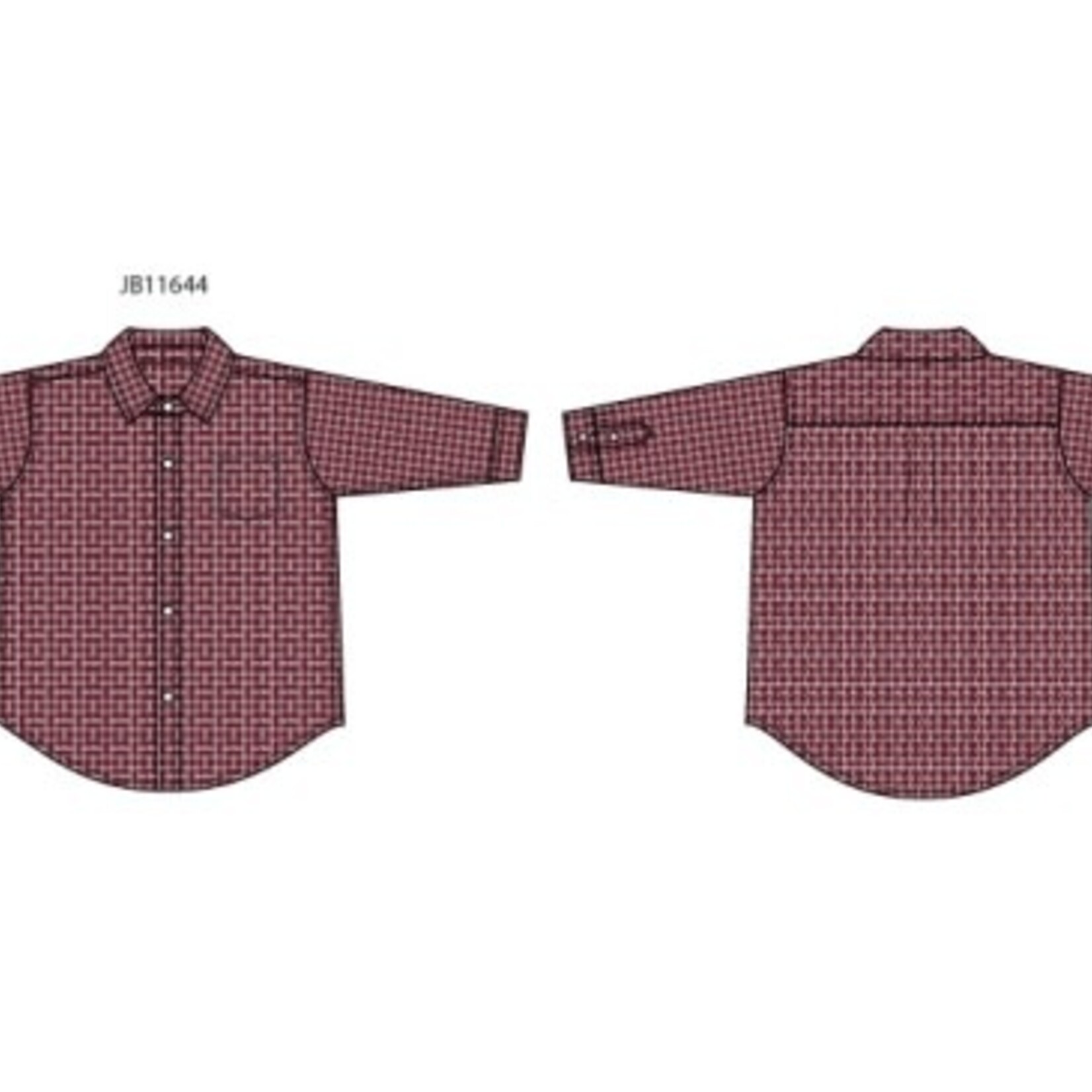 JANIE AND JACK W ES RED PLAID POPLIN LS SHIRT F1