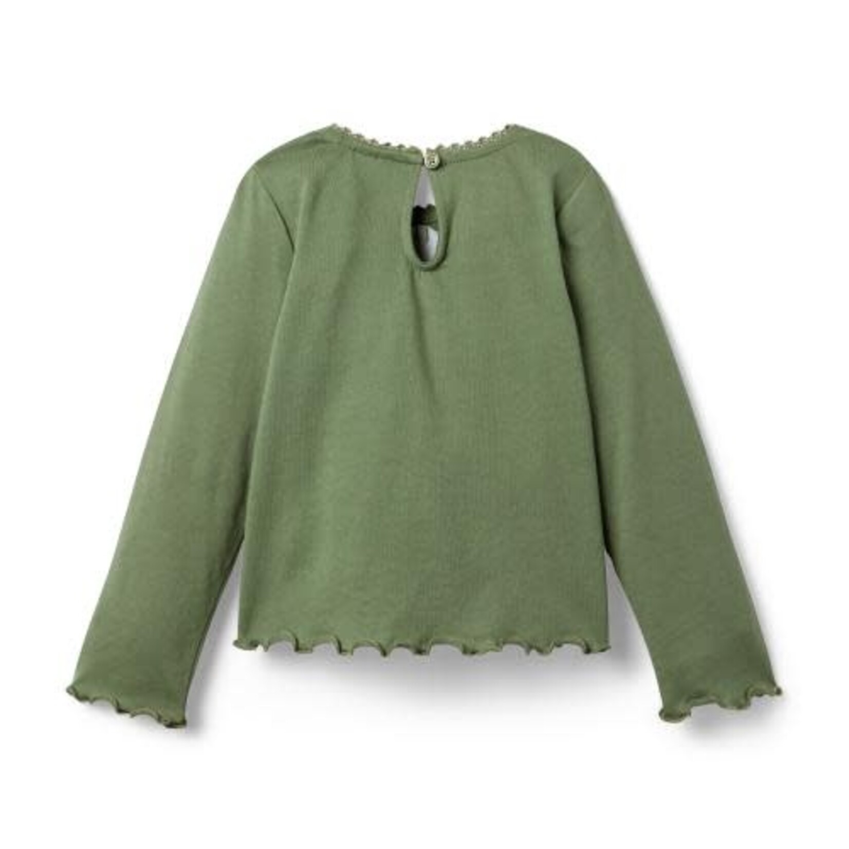 JANIE AND JACK K ES GRN 3BOW LS TOP F2