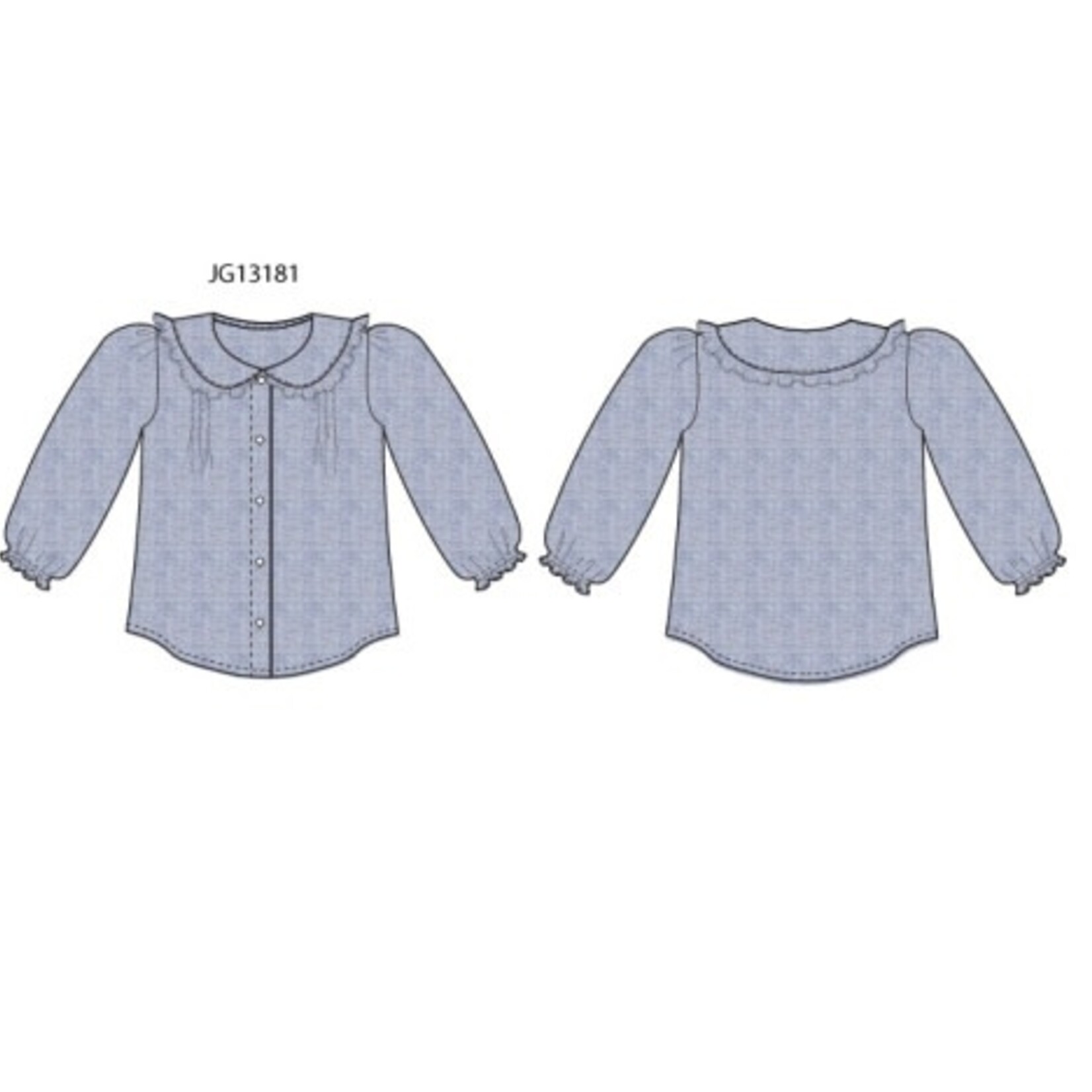 JANIE AND JACK W ES CHAMBRAY CLLR LS TOP FB