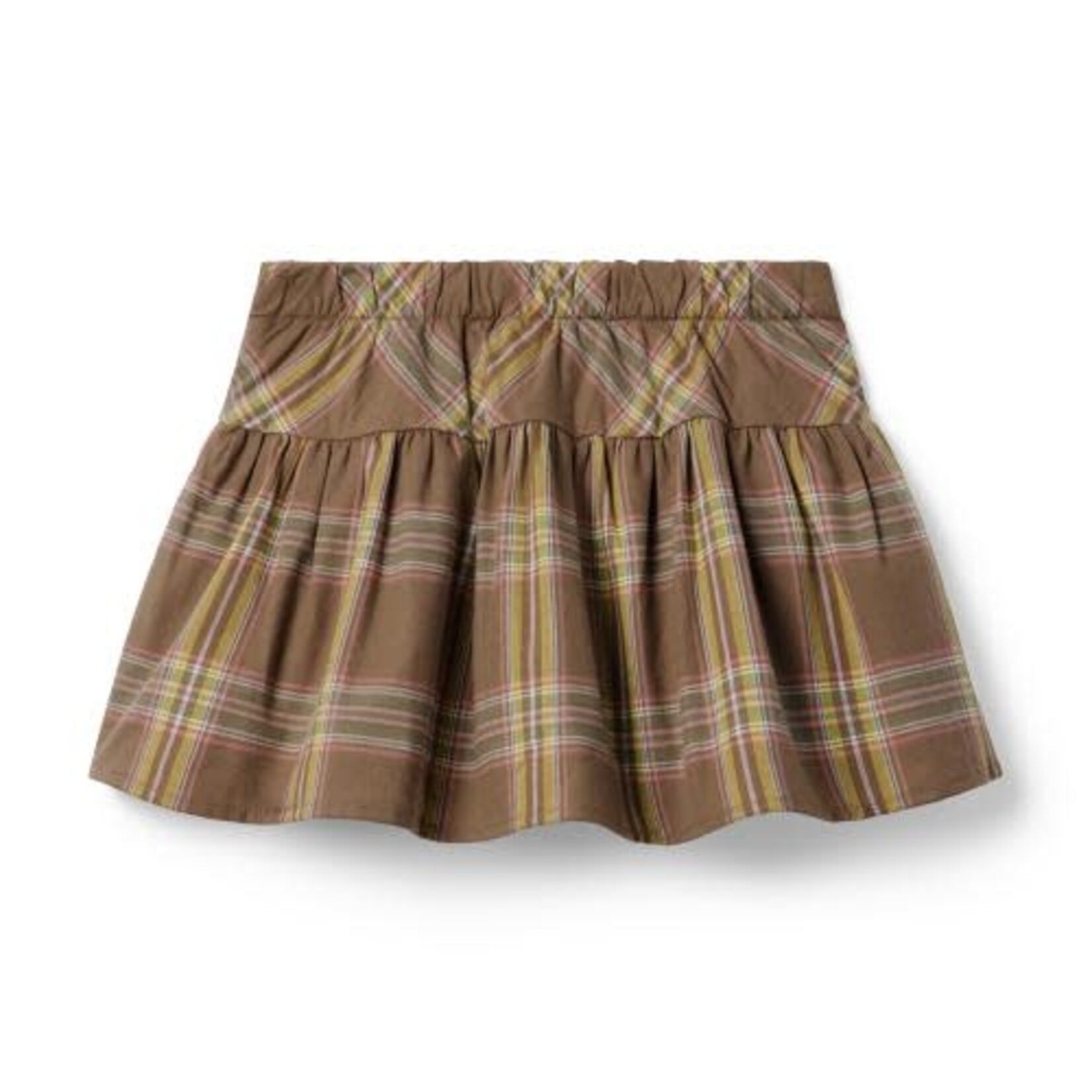 JANIE AND JACK W BRN PLAID TIER SKIRT F2