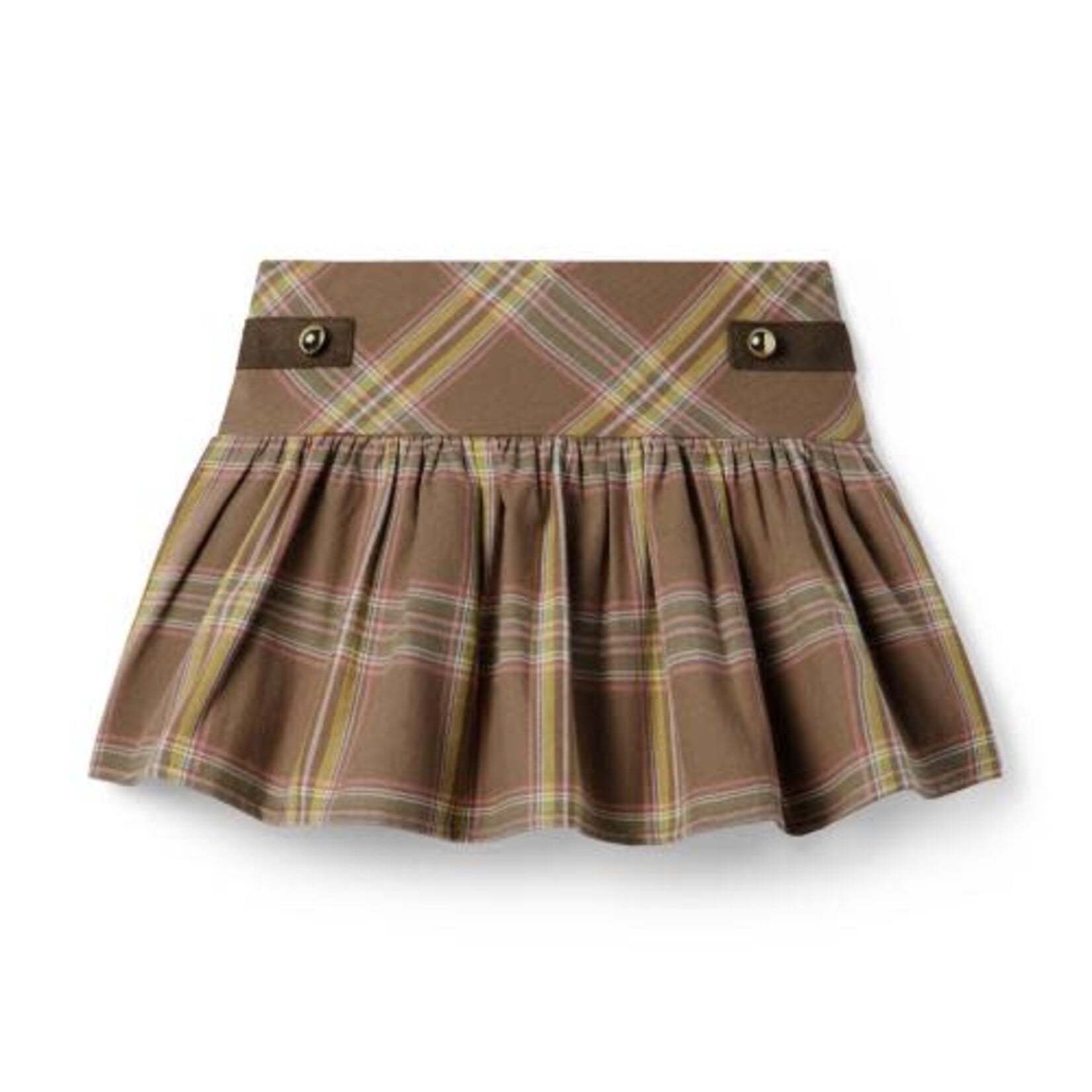 JANIE AND JACK W BRN PLAID TIER SKIRT F2