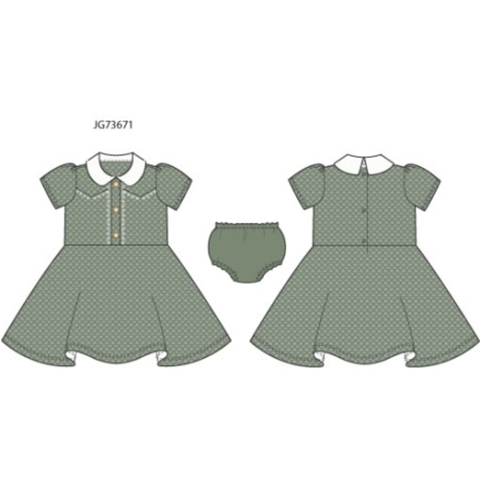 JANIE AND JACK K GREEN ML DRESS F2