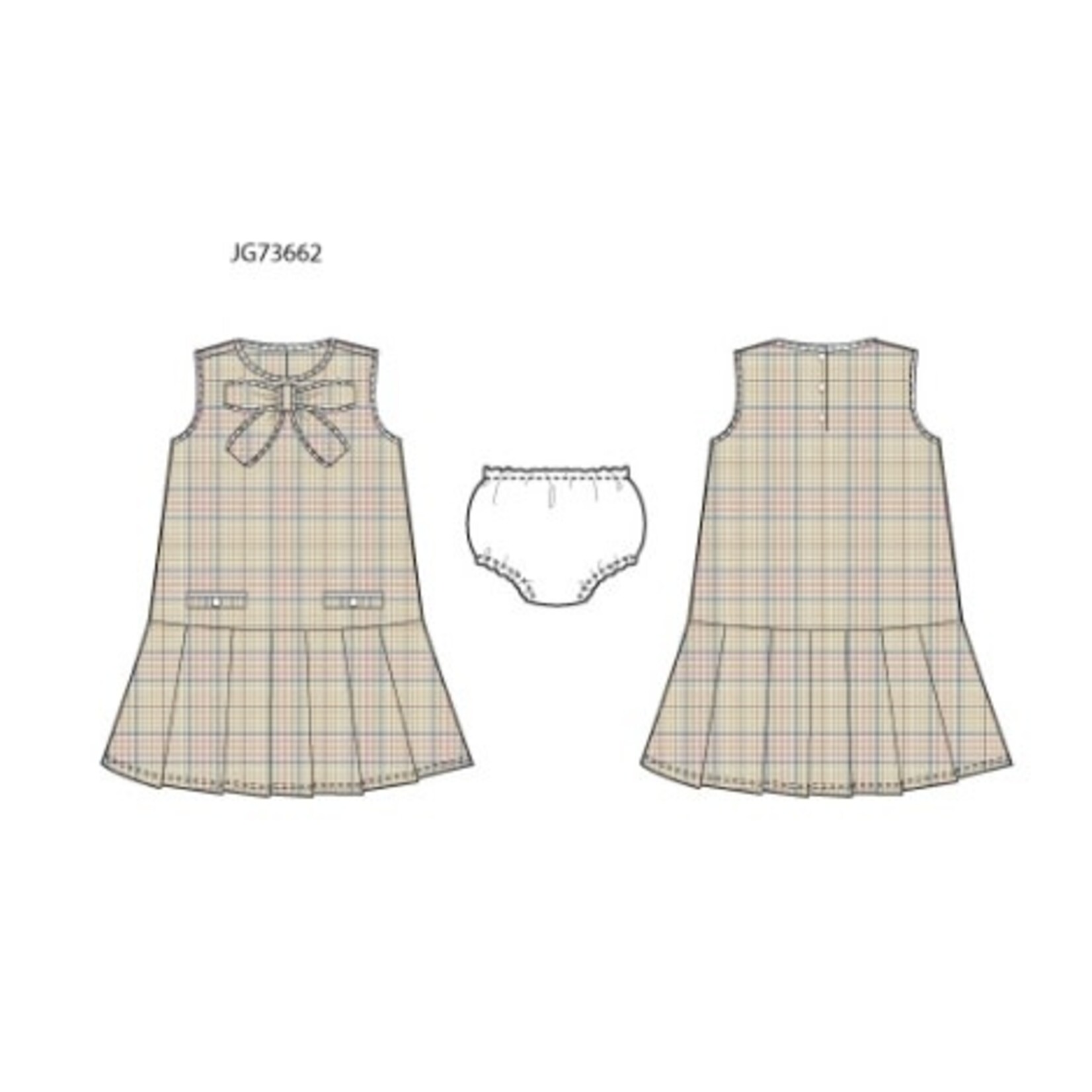 JANIE AND JACK K MULTI PLAID KNIT JACQ DRESS F1A