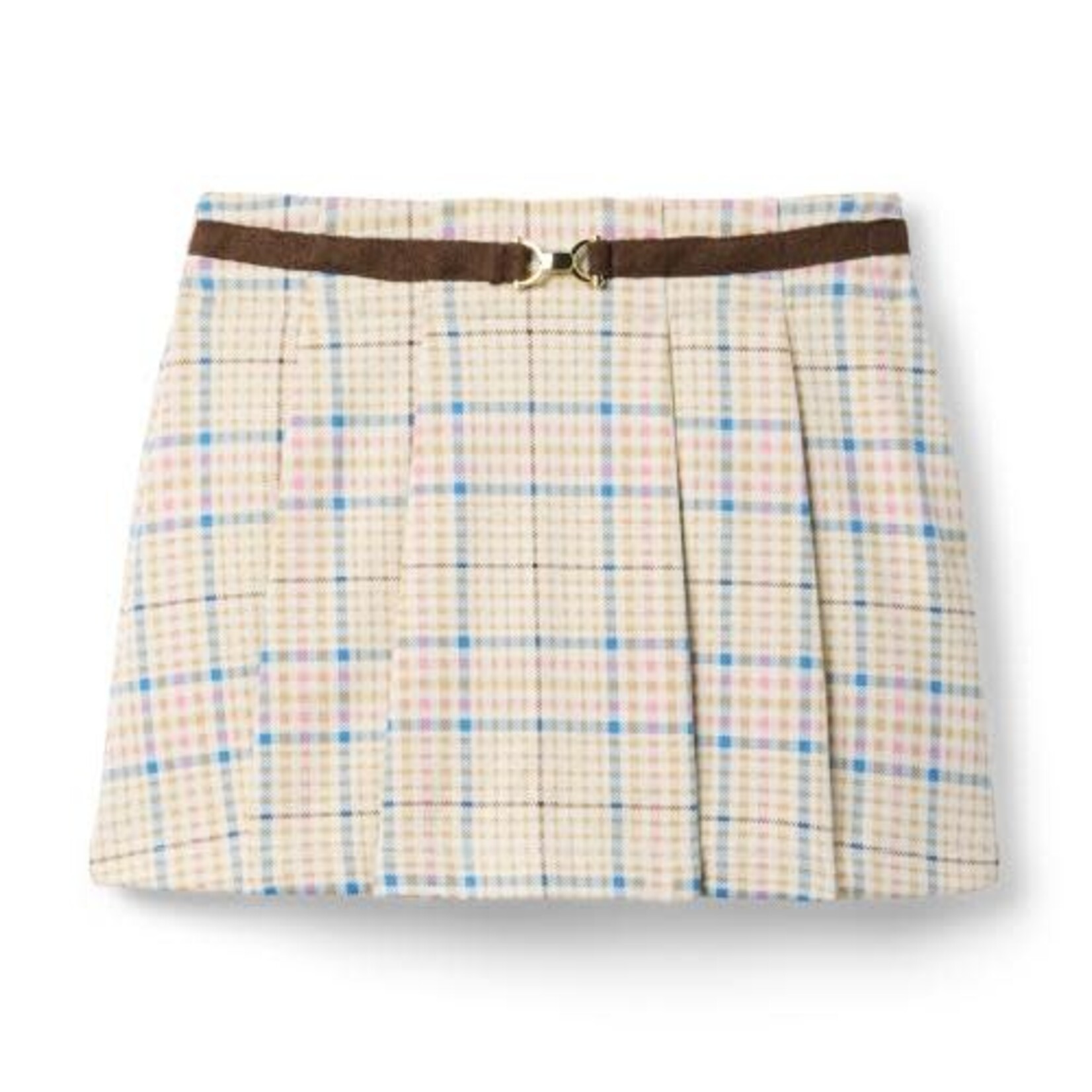 JANIE AND JACK K ES MULTI PLAID PLEAT SKIRT F1A